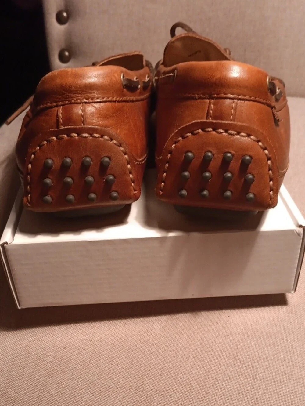 Cole Haan Men’s Tan Brown Leather Driving Shoes